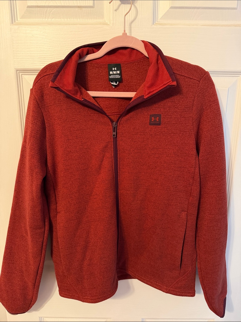 Under Armour Red Full-Zip Fleece Jacket